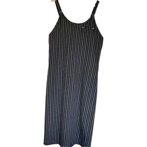 NEW YORK JEANS BLACK PINSTRIPE DENIM DRESS SIZE 16